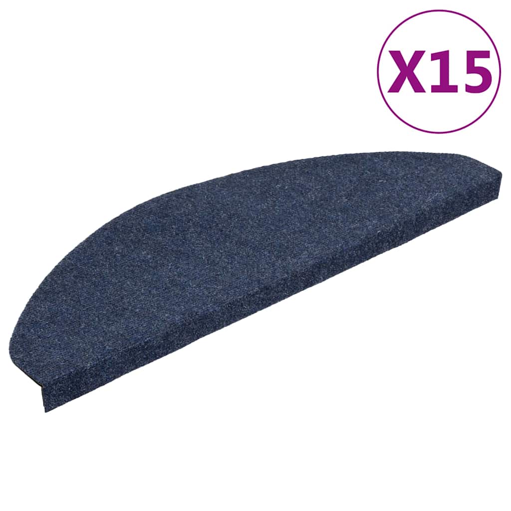 136399 vidaXL Stair Mats Self-adhesive 15 pcs 65x22,5x3,5 cm Blue 2