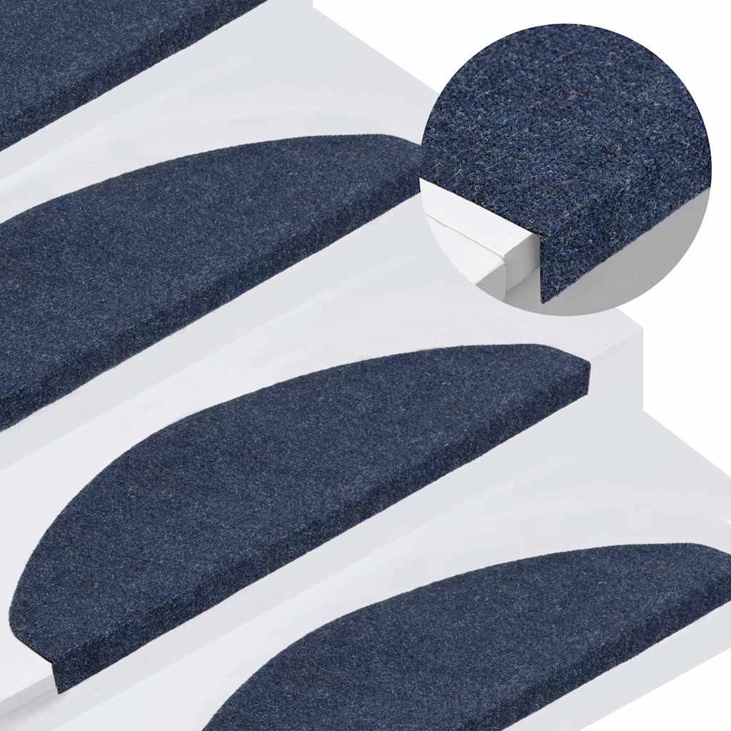 136399 vidaXL Stair Mats Self-adhesive 15 pcs 65x22,5x3,5 cm Blue 1