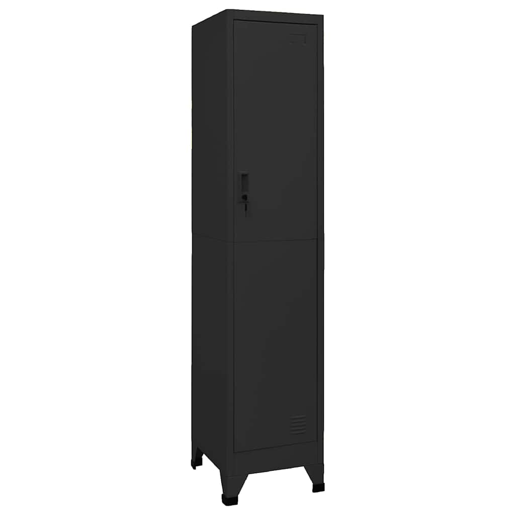 Locker Cabinet 38x45x180 cm Steel Black With 1 locker