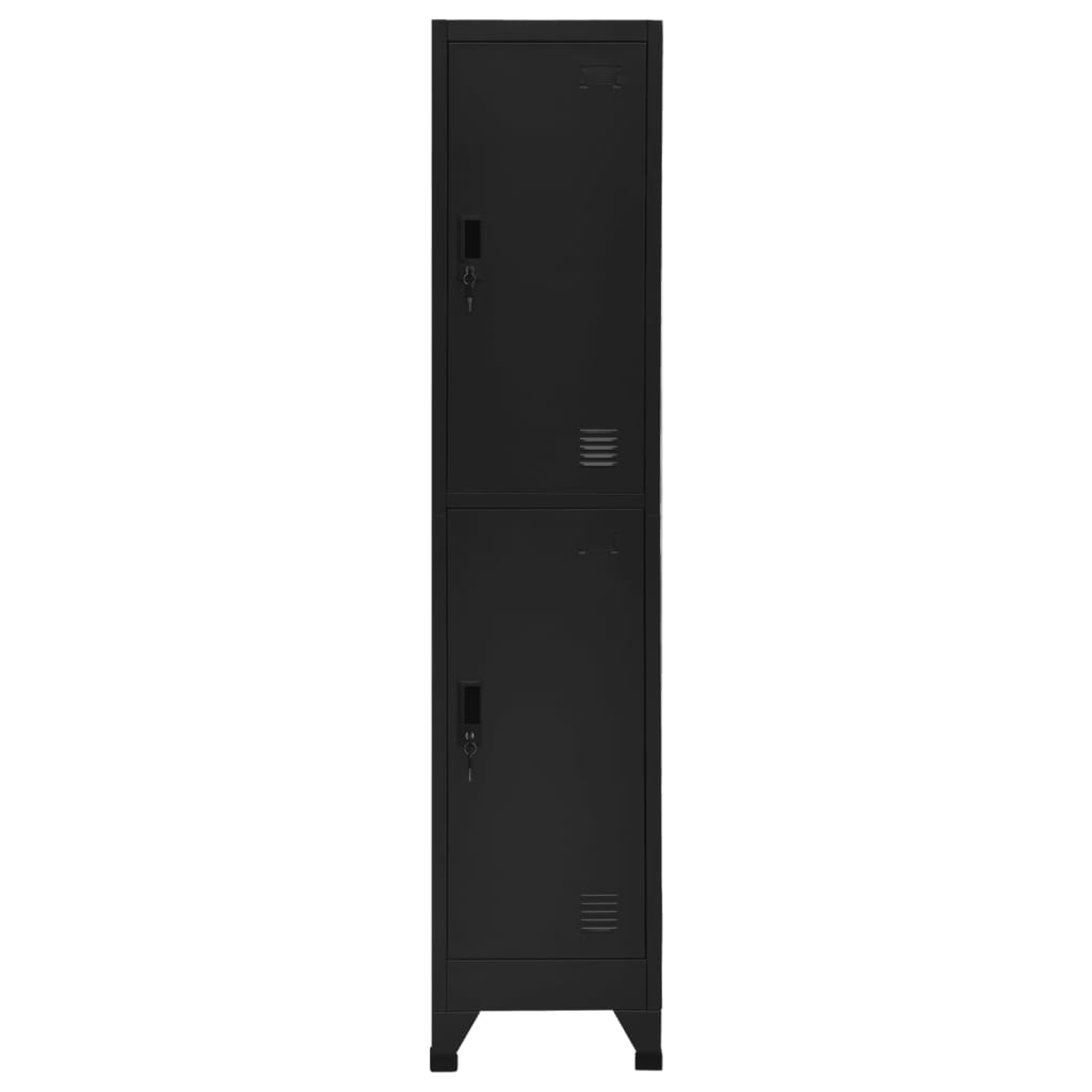 vidaXL Locker Cabinet Black 38x45x180 cm Steel 2