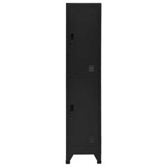 Locker Cabinet 38x45x180 cm Steel Black With 2 lockers