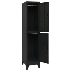 vidaXL Locker Cabinet Black 38x45x180 cm Steel 3