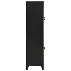 vidaXL Locker Cabinet Black 38x45x180 cm Steel 4
