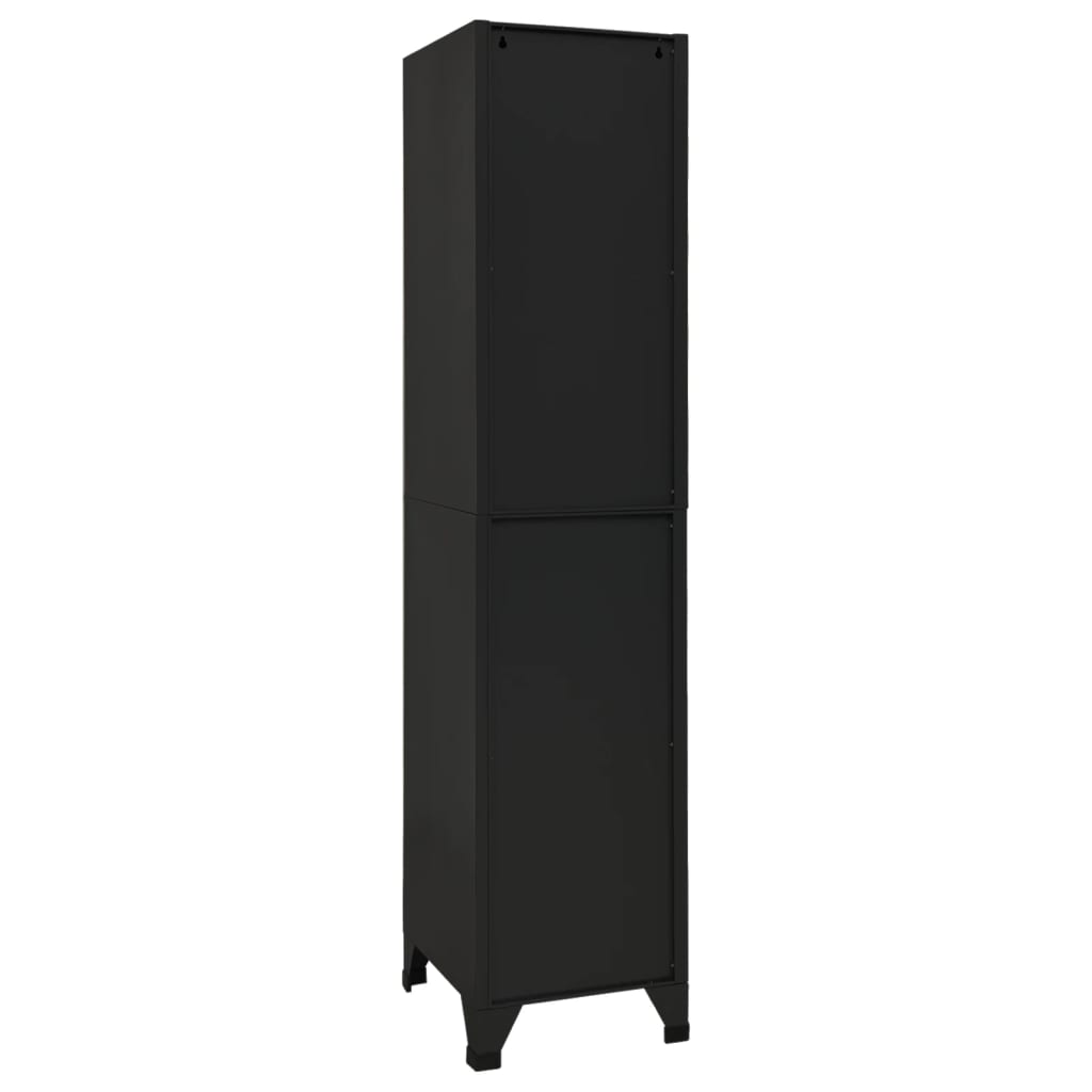 vidaXL Locker Cabinet Black 38x45x180 cm Steel 5
