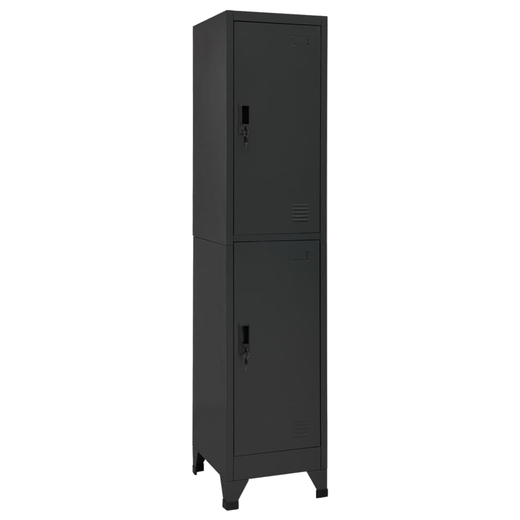 vidaXL Locker Cabinet | Anthracite | Steel | 38x45x180 cm | Locker Cabinet 1