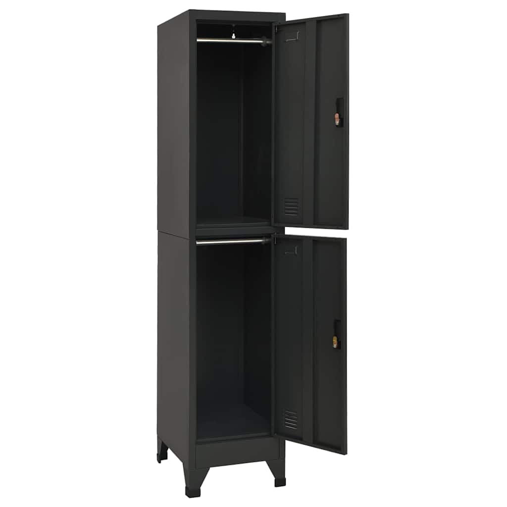 vidaXL Locker Cabinet | Anthracite | Steel | 38x45x180 cm | Locker Cabinet 3
