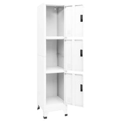 vidaXL Locker Cabinet | White | Steel | 180 cm height | Locker Cabinet 3