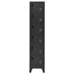 Locker Cabinet 38x45x180 cm Steel Anthracite With 6 lockers