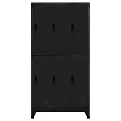 Locker Cabinet 90x45x180 cm Steel With 6 lockers Black