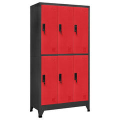 vidaXL Locker Cabinet | Anthracite and Red | Steel | Standard | Locker Cabinet 1