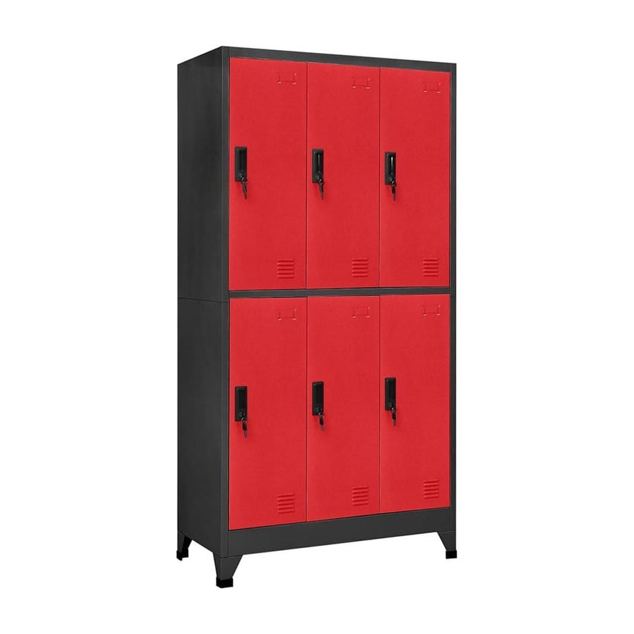 Locker Cabinet Anthracite and Red