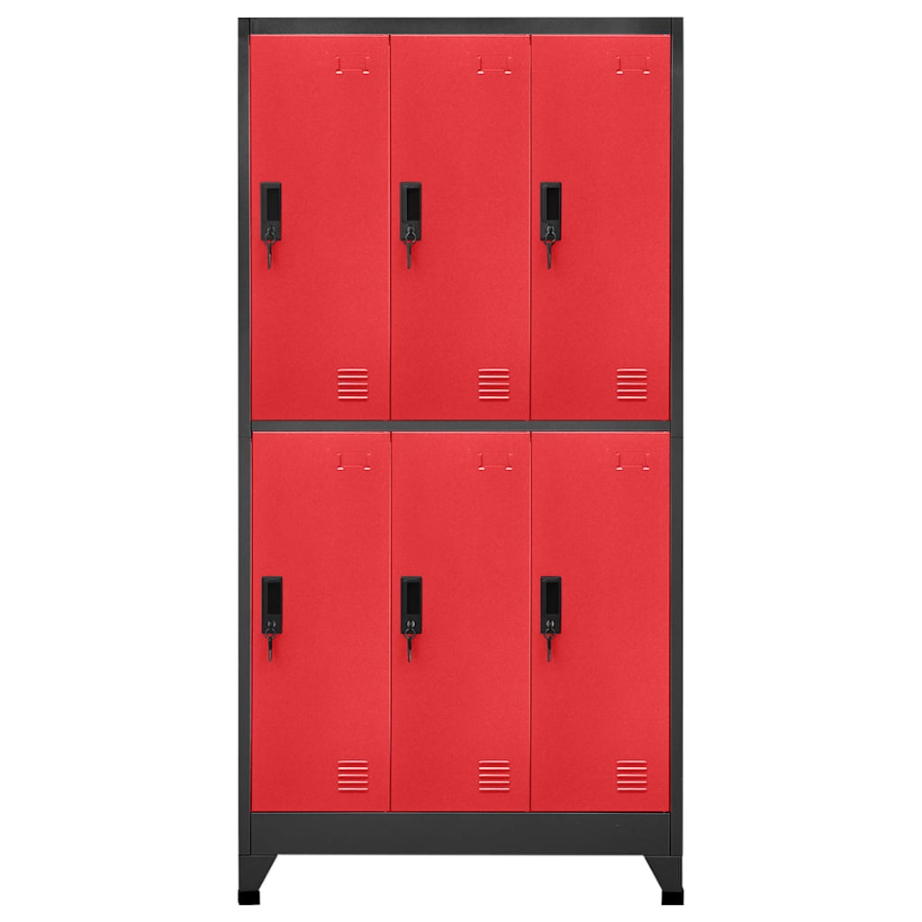 vidaXL Locker Cabinet | Anthracite and Red | Steel | Standard | Locker Cabinet 2