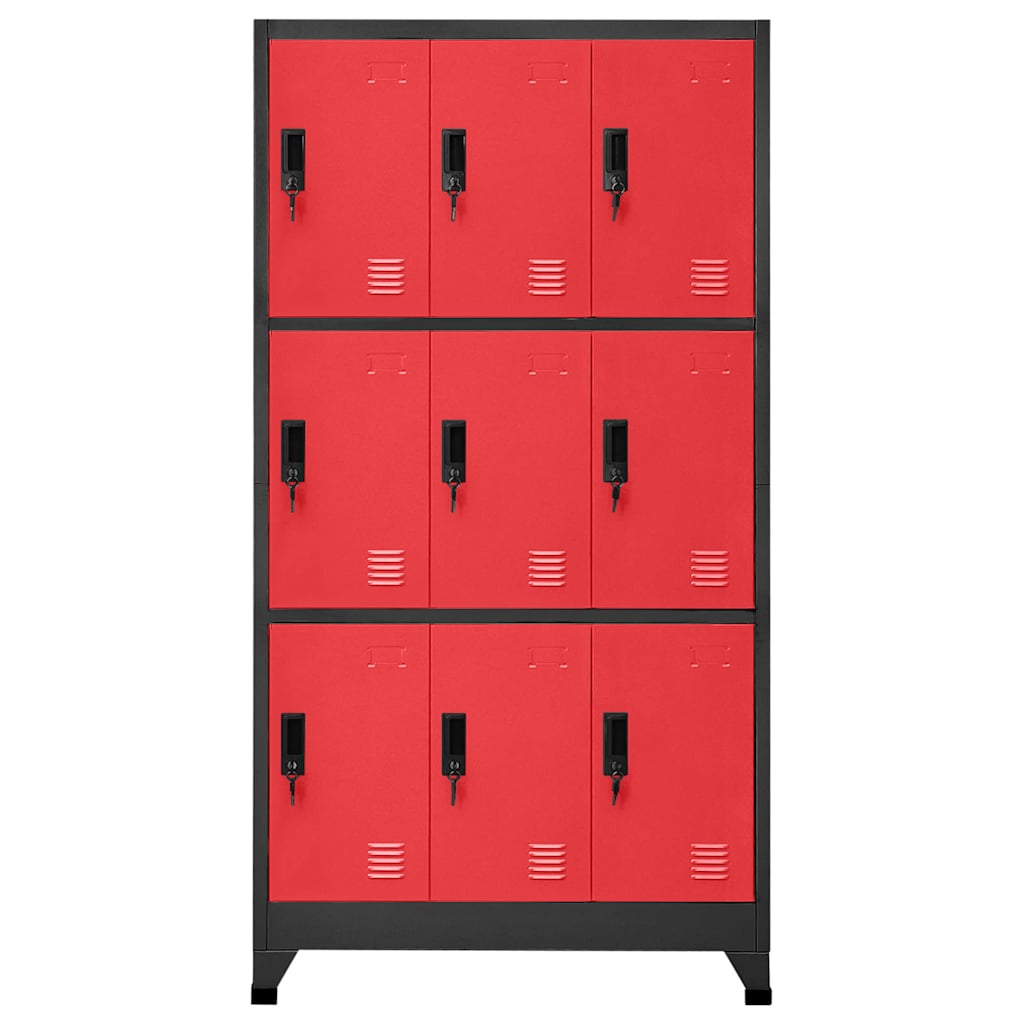 vidaXL Locker Cabinet | Anthracite and Red | Steel | Large | Locker Cabinet 2
