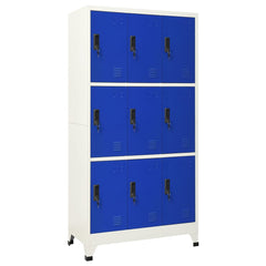 vidaXL Locker Cabinet | Grey and Blue | Steel | Large | Locker Cabinet 1