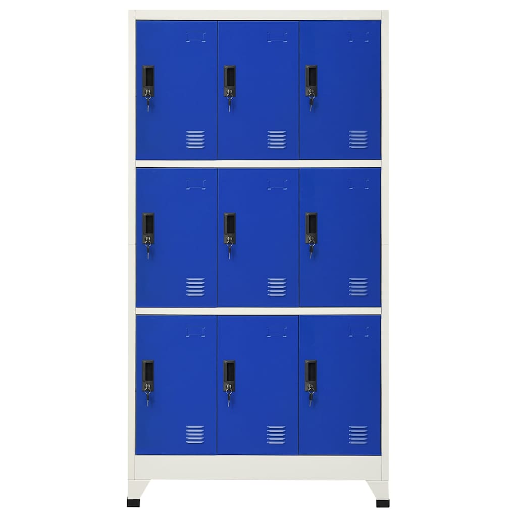 vidaXL Locker Cabinet | Grey and Blue | Steel | Large | Locker Cabinet 2