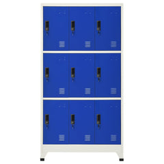 vidaXL Locker Cabinet | Grey and Blue | Steel | Large | Locker Cabinet 2