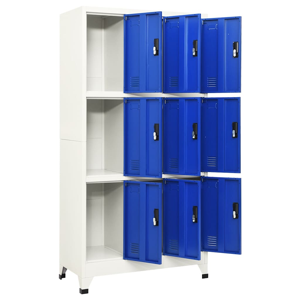 vidaXL Locker Cabinet | Grey and Blue | Steel | Large | Locker Cabinet 3
