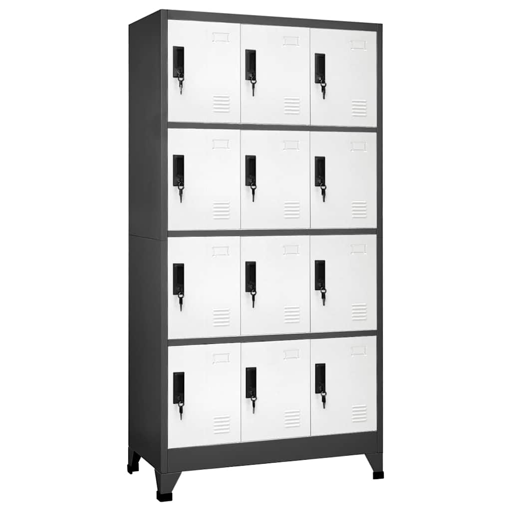vidaXL Locker Cabinet | Anthracite and White | Steel | Standard | Locker Cabinet 1
