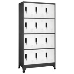 vidaXL Locker Cabinet | Anthracite and White | Steel | Standard | Locker Cabinet 1