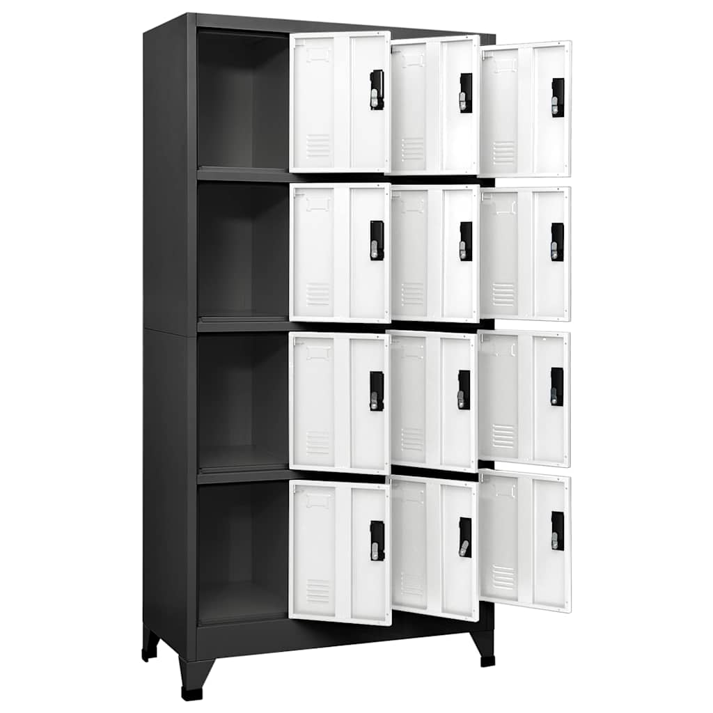 vidaXL Locker Cabinet | Anthracite and White | Steel | Standard | Locker Cabinet 3