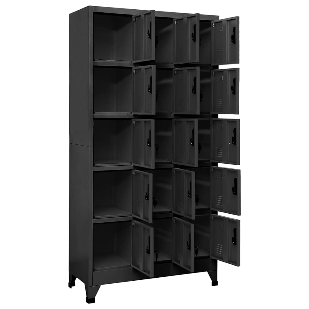 vidaXL Locker Cabinet | Anthracite | Steel | 90 x 40 x 180 cm | Locker Cabinet 3