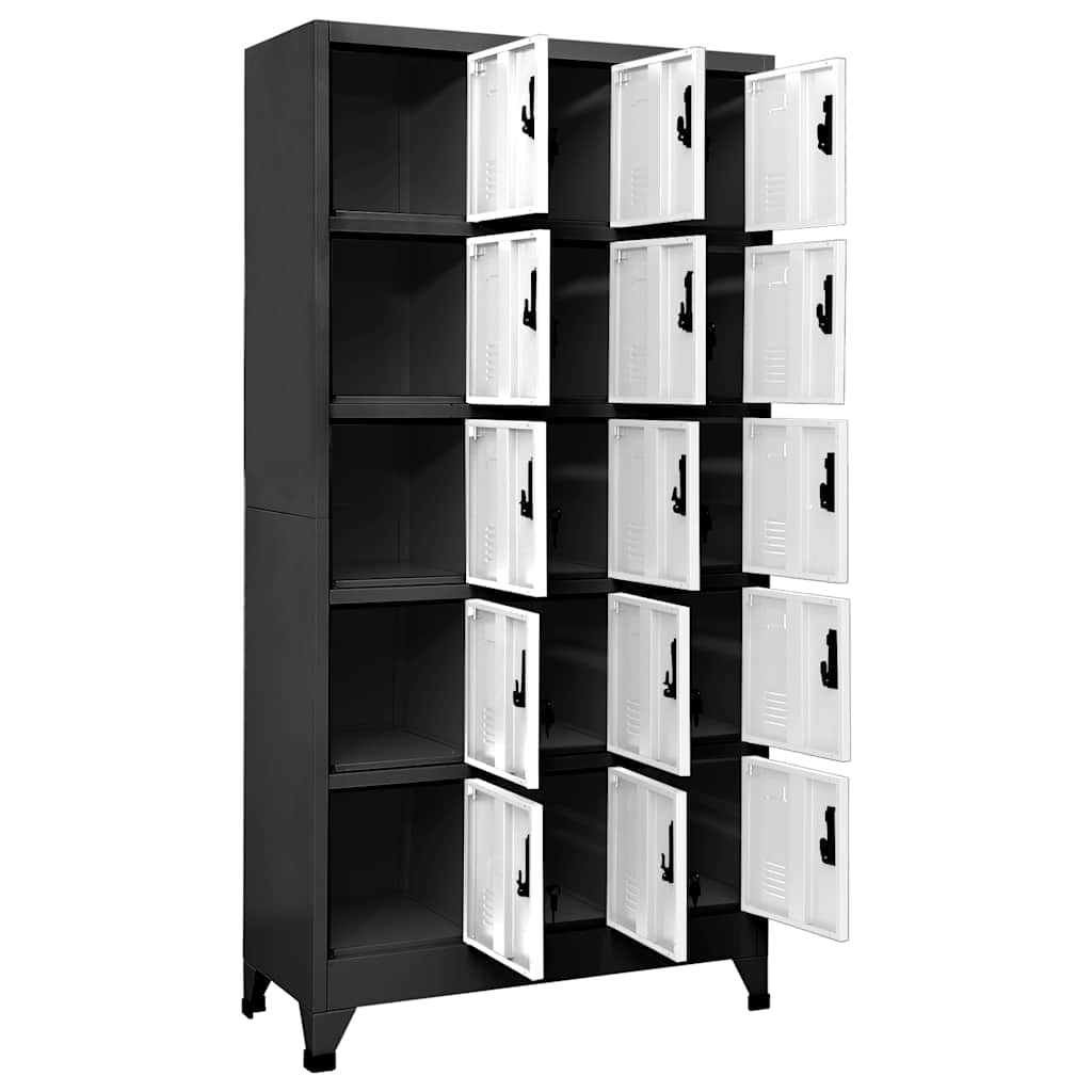Locker Cabinet Anthracite and White, image 3