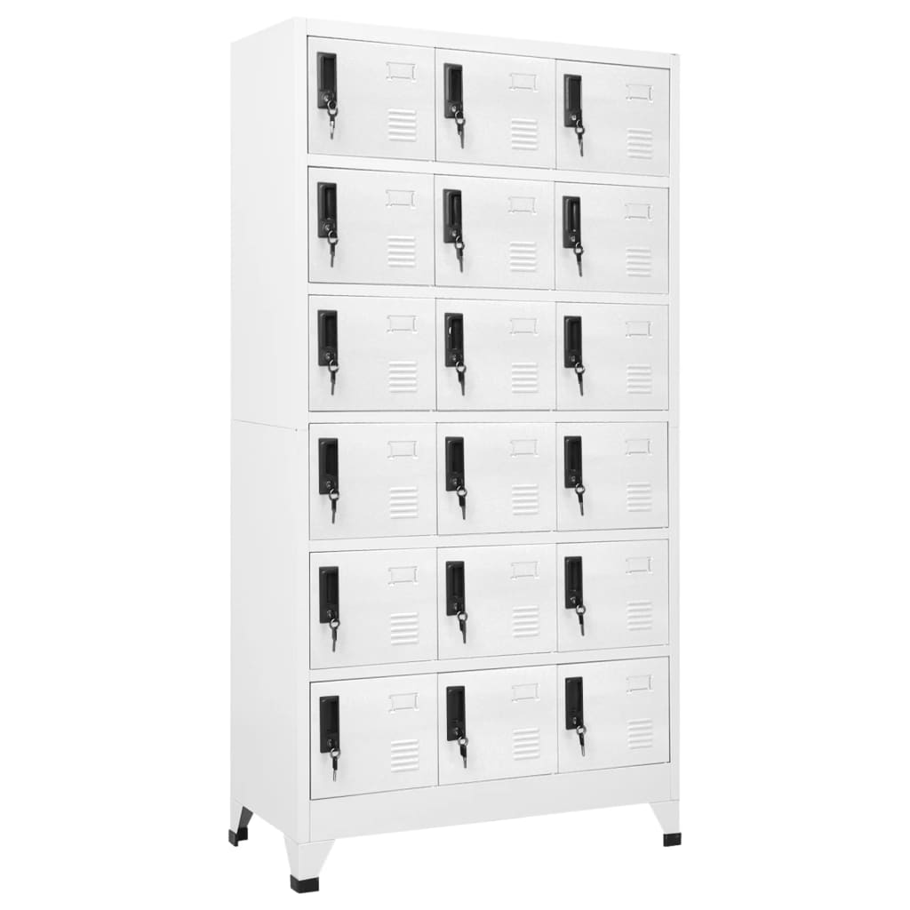 vidaXL Locker Cabinet | White | Steel | 90 x 40 x 180 cm | Locker Cabinet 1