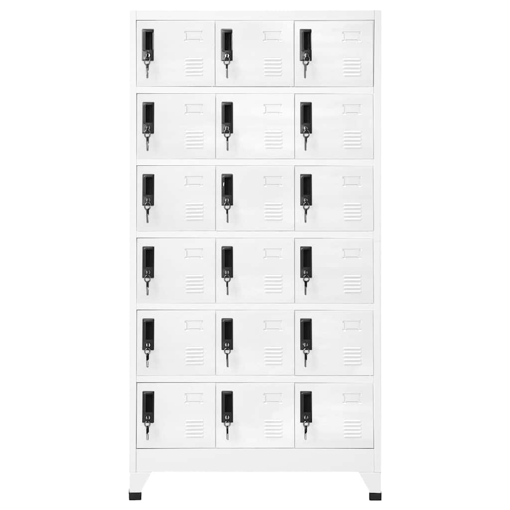 vidaXL Locker Cabinet | White | Steel | 90 x 40 x 180 cm | Locker Cabinet 2