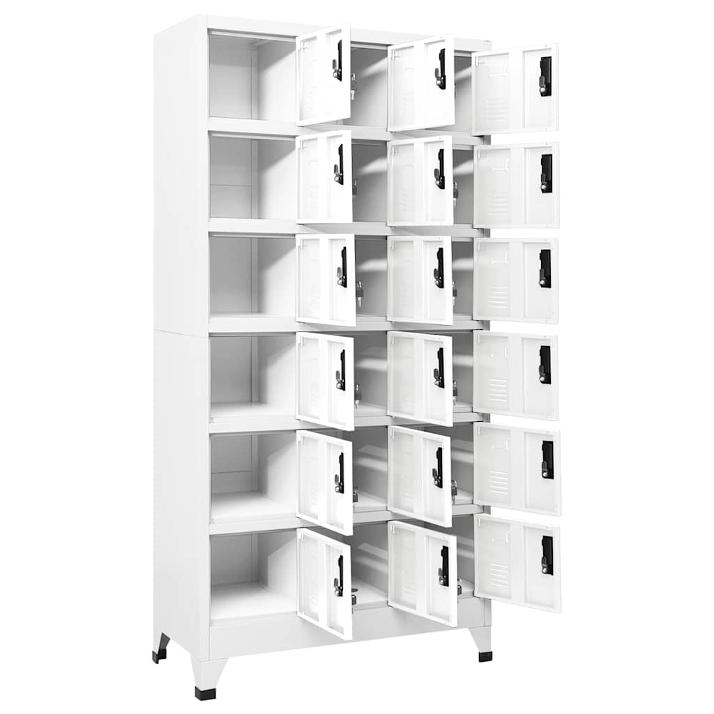 vidaXL Locker Cabinet | White | Steel | 90 x 40 x 180 cm | Locker Cabinet 3