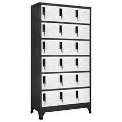 vidaXL Locker Cabinet | Anthracite and White | Steel | Large | Locker Cabinet 1