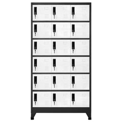 vidaXL Locker Cabinet | Anthracite and White | Steel | Large | Locker Cabinet 2