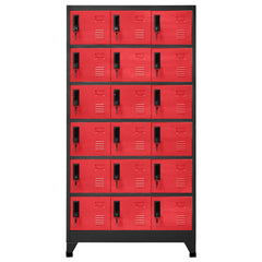 vidaXL Locker Cabinet | Anthracite and Red | Steel | Large | Locker Cabinet 2