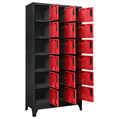 vidaXL Locker Cabinet | Anthracite and Red | Steel | Large | Locker Cabinet 3
