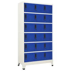 vidaXL Locker Cabinet | Grey and Blue | Steel | Large |  Locks | Locker Cabinet 1
