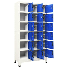 vidaXL Locker Cabinet | Grey and Blue | Steel | Large |  Locks | Locker Cabinet 3