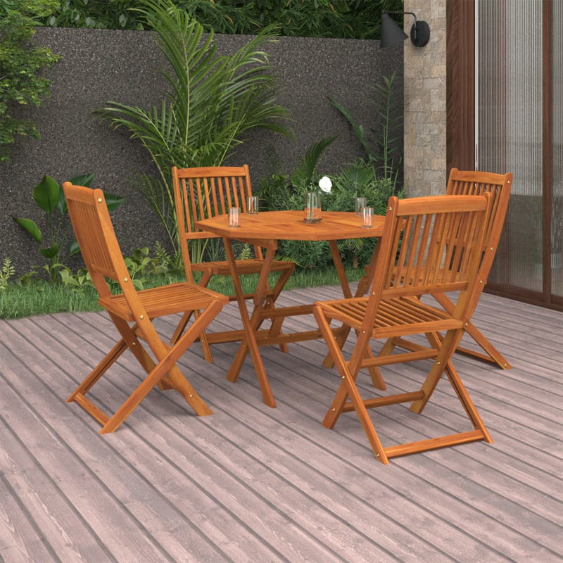 5 Piece Garden Dining Set Solid Acacia Wood