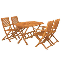 vidaXL 5 Piece Garden Dining Set Solid Acacia Wood 2
