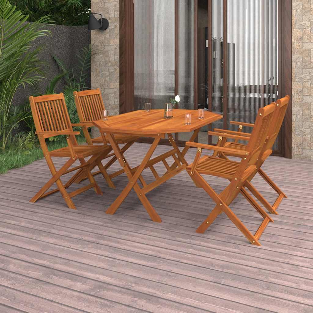 vidaXL 5 Piece Garden Dining Set Solid Acacia Wood 1