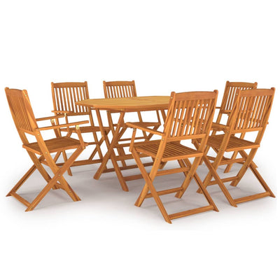 7 Piece Garden Dining Set Solid Wood Acacia