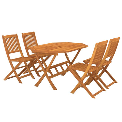 5 Piece Garden Dining Set Solid Acacia Wood