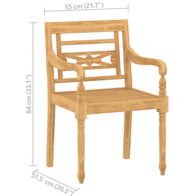 5 Piece Garden Dining Set Solid Teak Wood