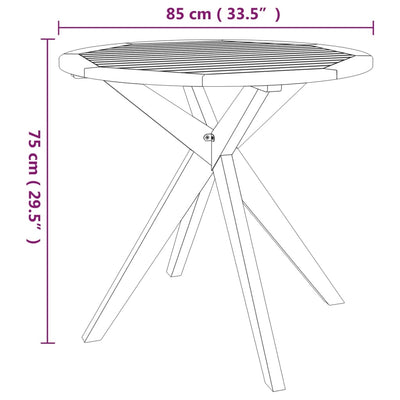 Juego de comedor de jardín de 3 piezas de madera maciza de acacia