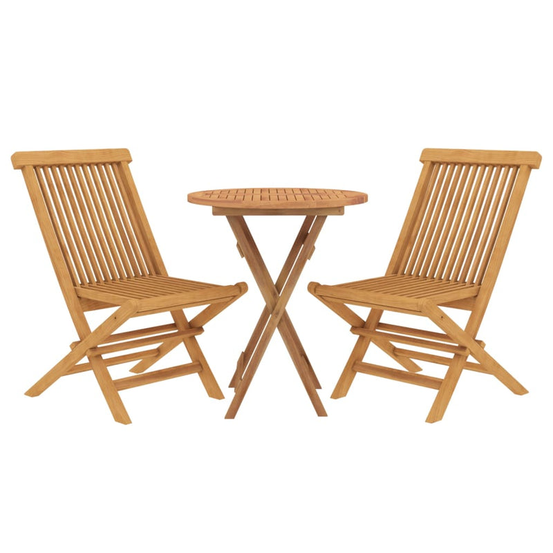 3 Piece Garden Dining Set Solid Wood Teak