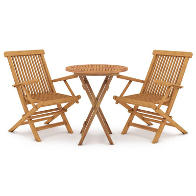 3 Piece Garden Dining Set Solid Wood Teak