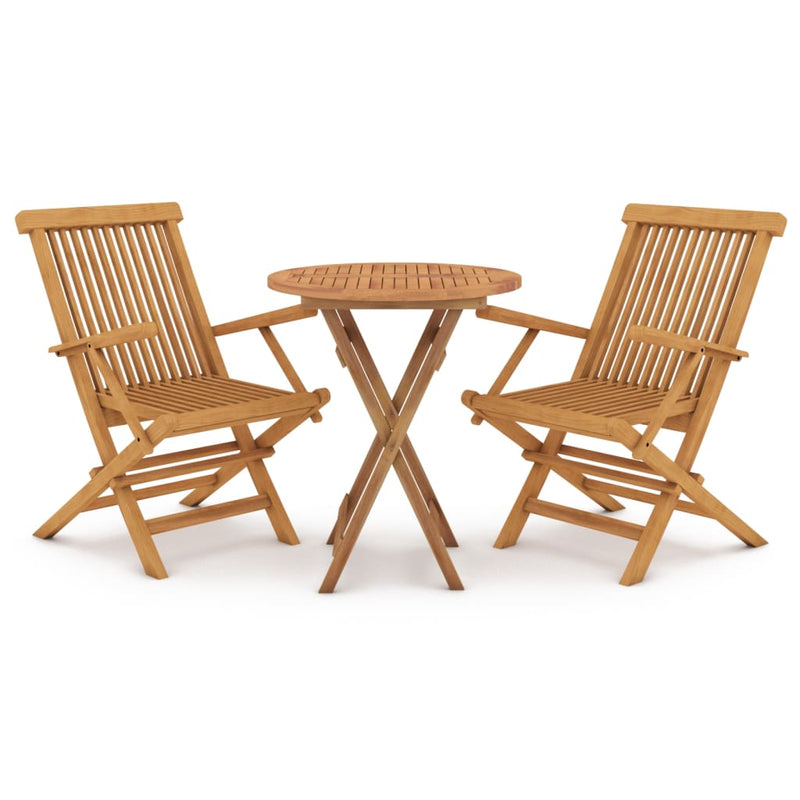 3 Piece Garden Dining Set Solid Wood Teak