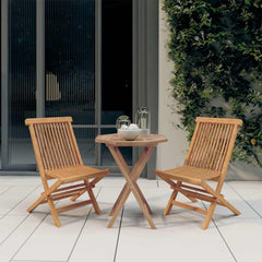 vidaXL 3 Piece Garden Dining Set Solid Wood Teak 1