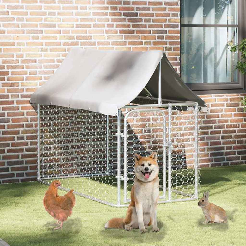 Outdoor Dog Kennel with Roof 200 cm 100 cm