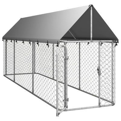 Outdoor Dog Kennel with Roof 400x100x150 cm