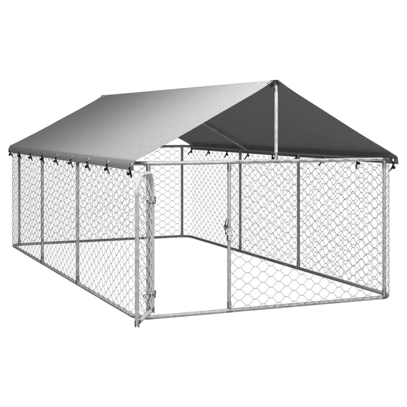 Outdoor Dog Kennel with Roof 400x200x150 cm