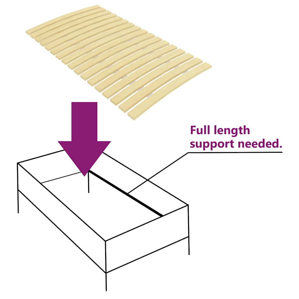 vidaXL Slatted Bed Base | Light Brown | Solid Poplar Wood | Single |  Foldable 6